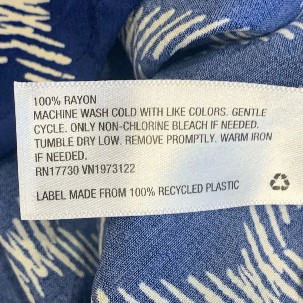 Ava & Viv Blue White Windowpane Midi A-Line Skirt Plus 2X - Picture 6 of 8